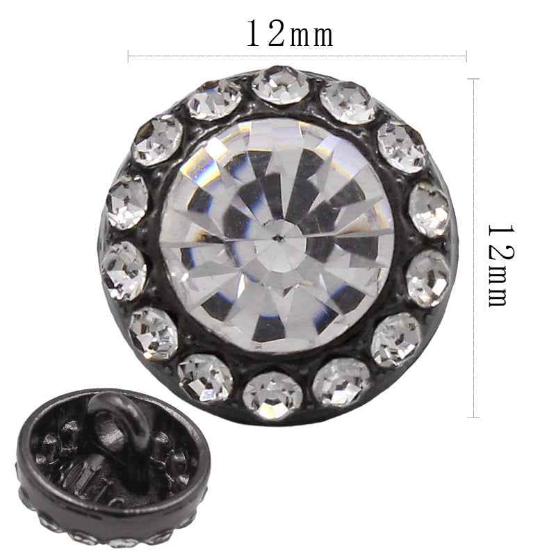 Round Square Crystal Glass Shank Buttons Alloy with Rhinestone 20pcs