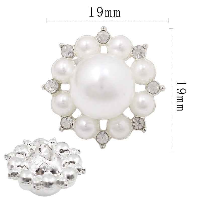 Pearl Rhinestone Alloy SHANK Buttons for Blouses Dresses Coats 50 Pack