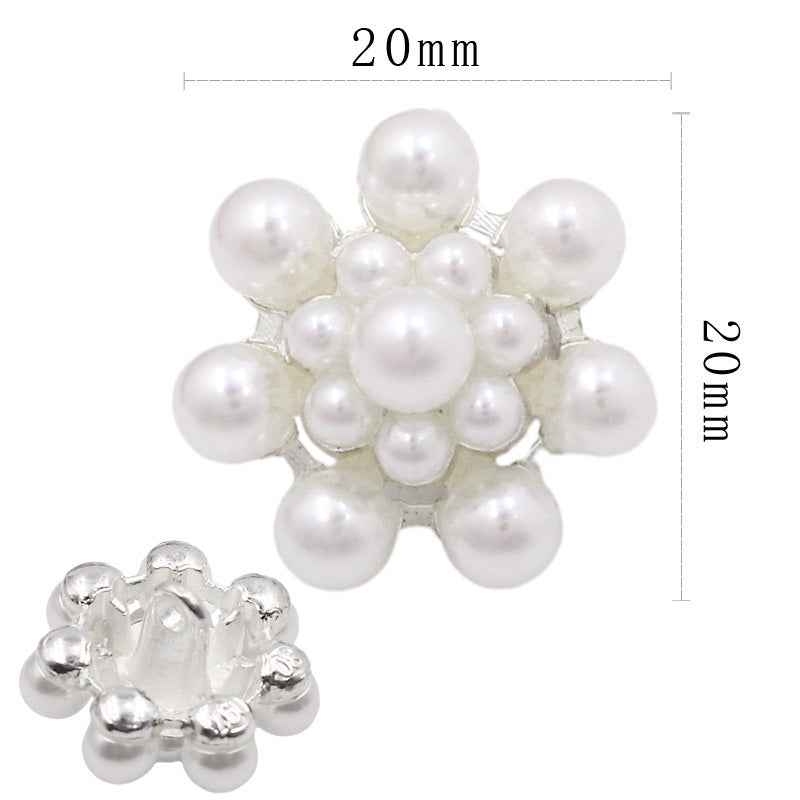 Pearl Rhinestone Alloy SHANK Buttons for Blouses Dresses Coats 50 Pack