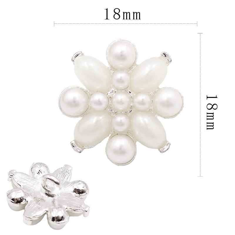 Pearl Rhinestone Alloy SHANK Buttons for Blouses Dresses Coats 50 Pack
