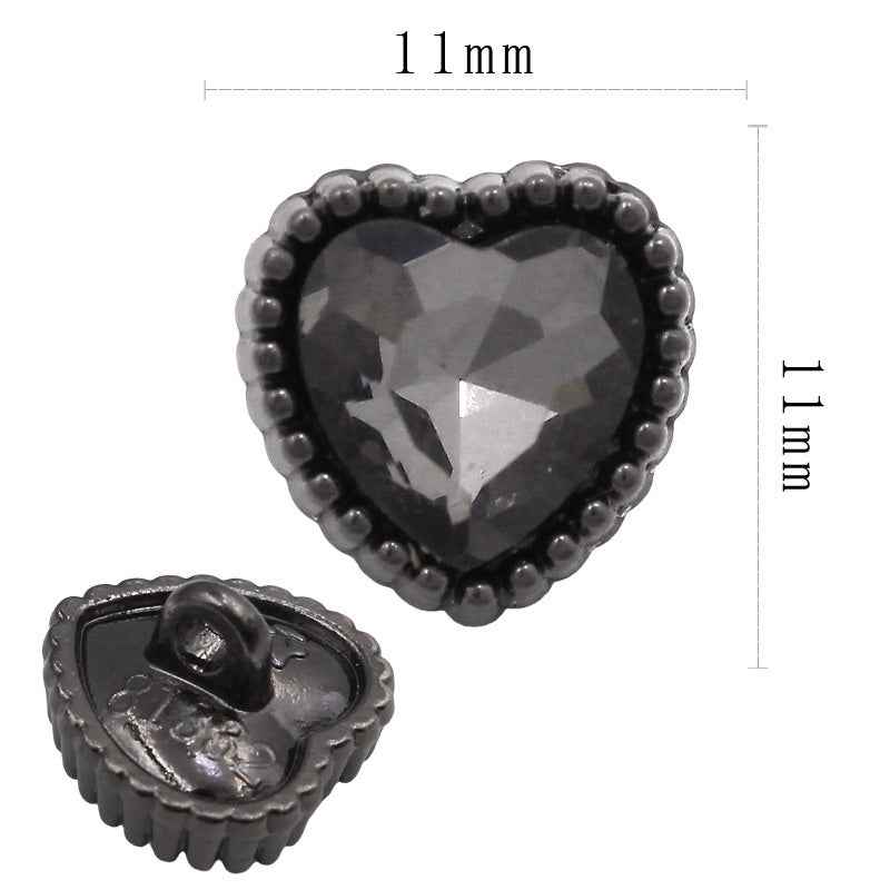 All-Pearl Rhinestone Heart-Shaped Buttons for Sewing & Crafts 20pcs
