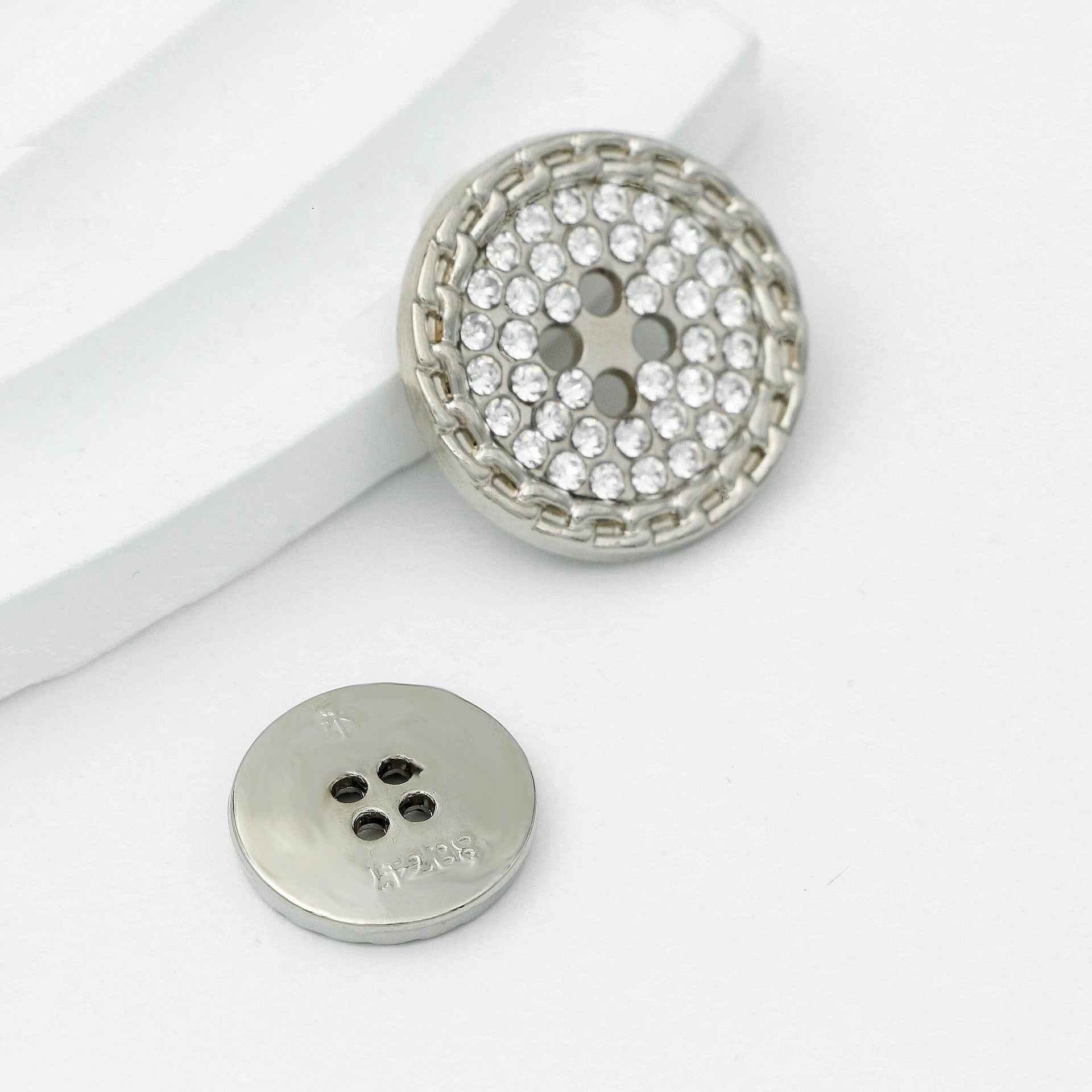 20pcs Classic Round 4-Hole Rhinestone Buttons for Sewing & Crafts