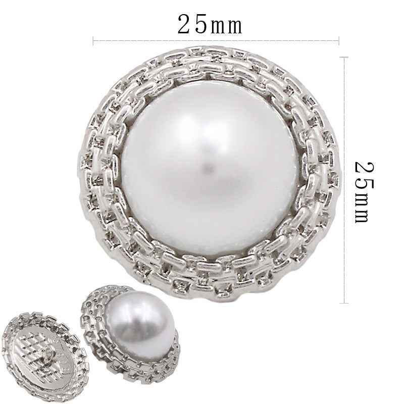 18mm/20mm/25mm Classic Gold Silver Round Pearl Shank Buttons 20pcs