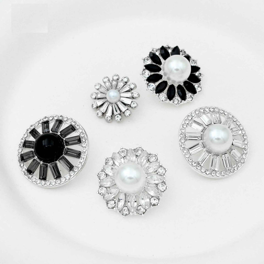 Luxury Metal Gray Crystal Rectangle Hand-Sewn Buttons 50 Pack