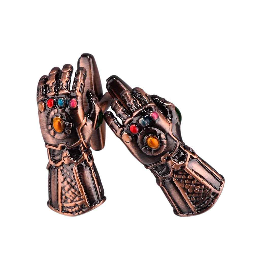 Unusual Copper Glove-Shaped Cufflinks for Men