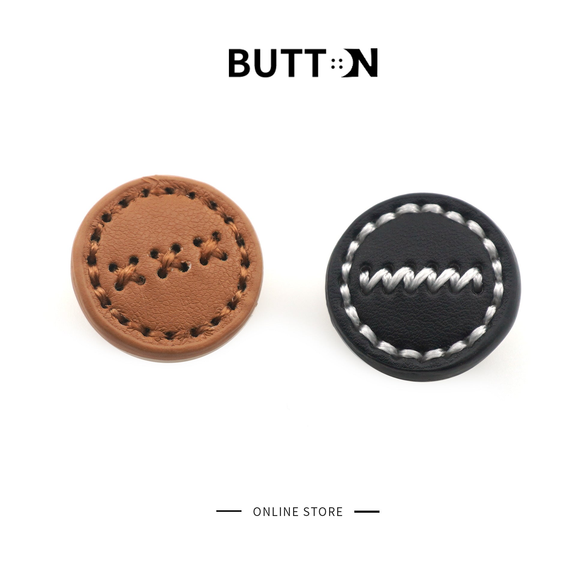 1-inch Ronde Leren Knopen met Metalen Schachten Zwart Bruin 100st