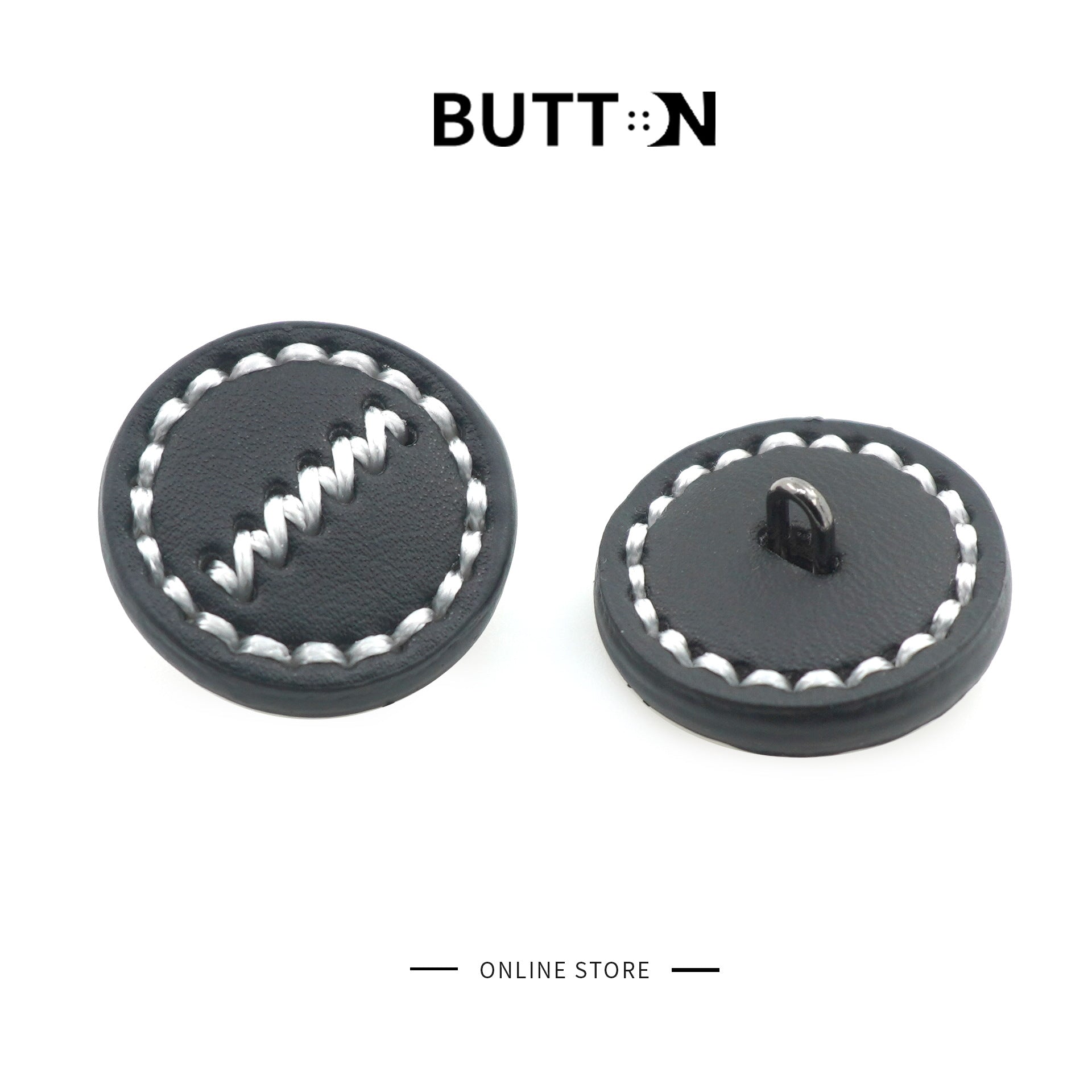 1-inch Ronde Leren Knopen met Metalen Schachten Zwart Bruin 100st