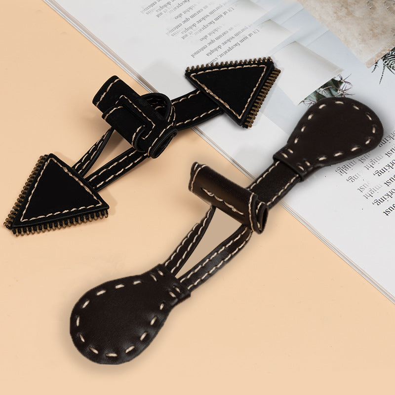 16/19,8 cm schwarze dunkelbraune Leder-Nähknöpfe 4 Stück