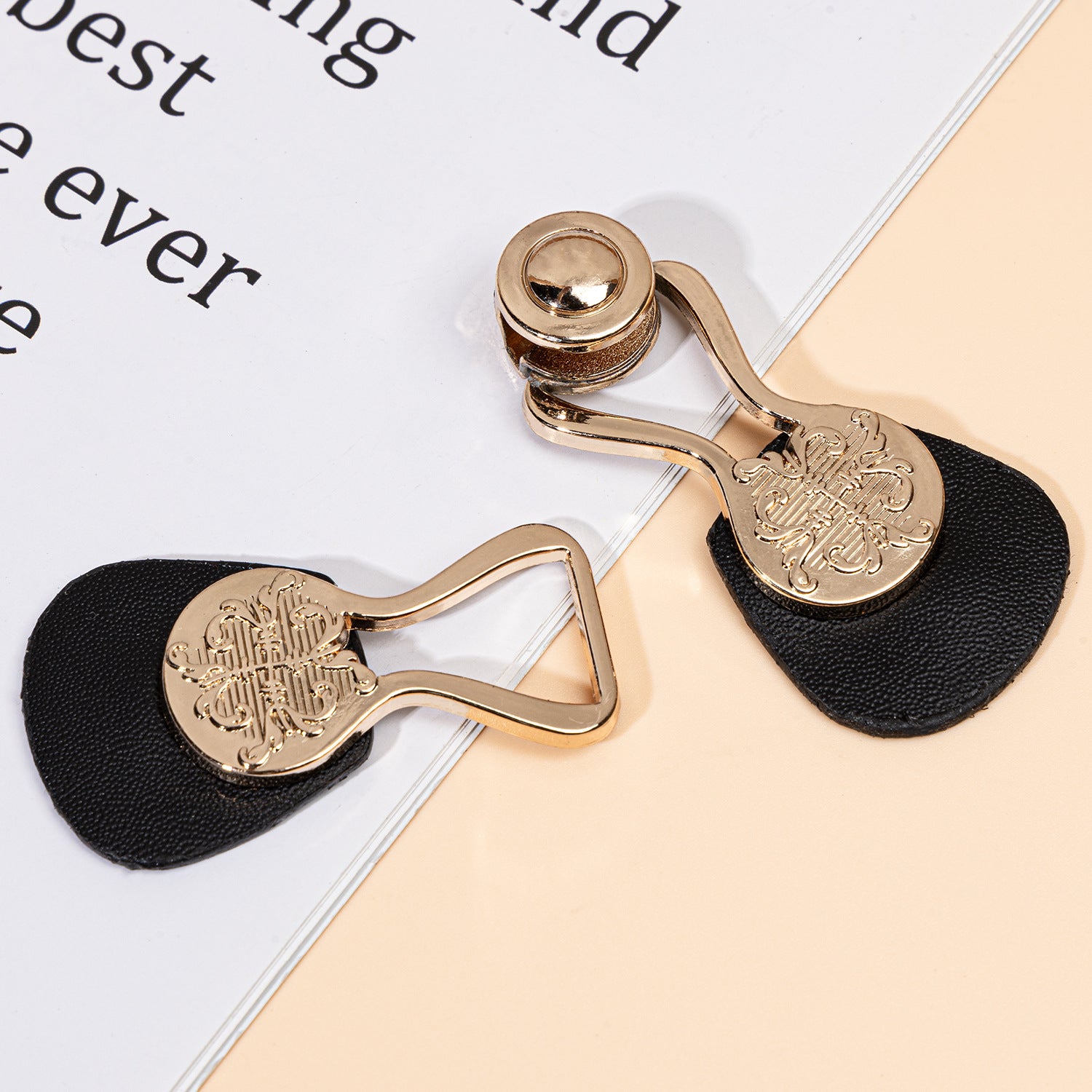 Botones de toggle de cuero negro de 10.4 cm para coser con hebilla de metal 6 piezas