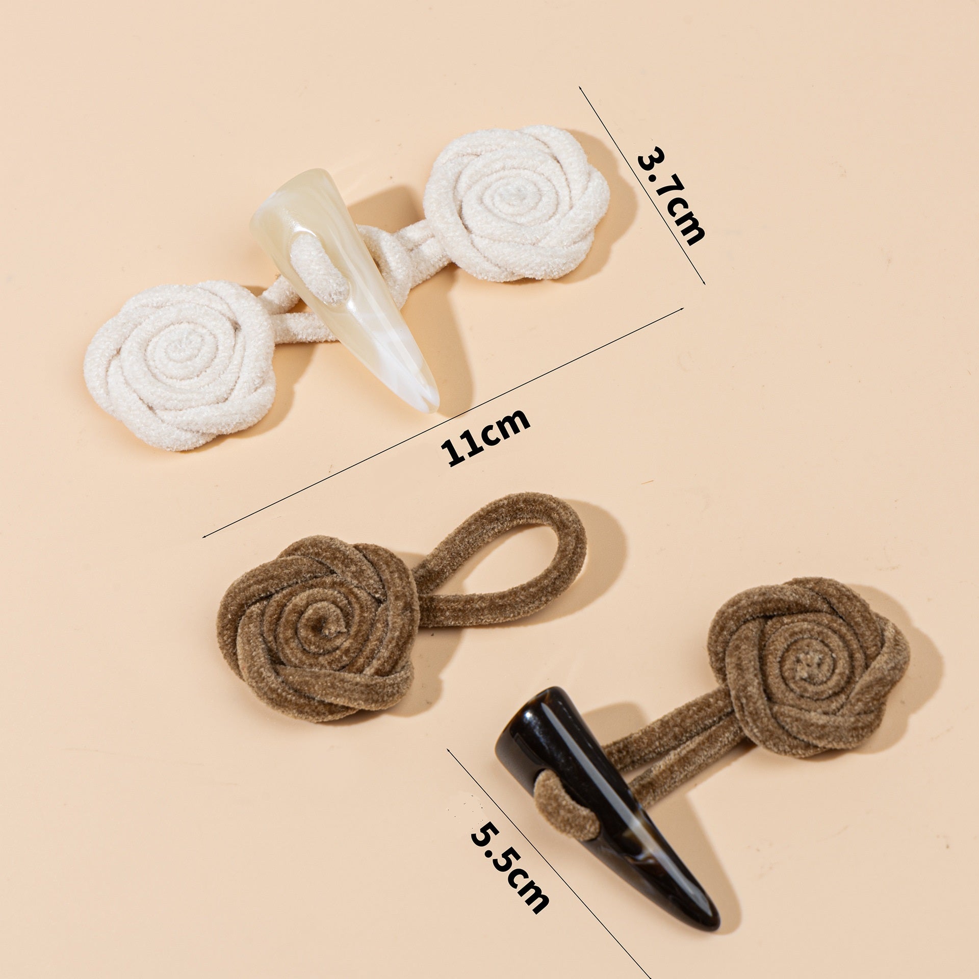 Botones de toggle de corduroy rosa de 11 cm para coser con cuerno de resina 4 piezas