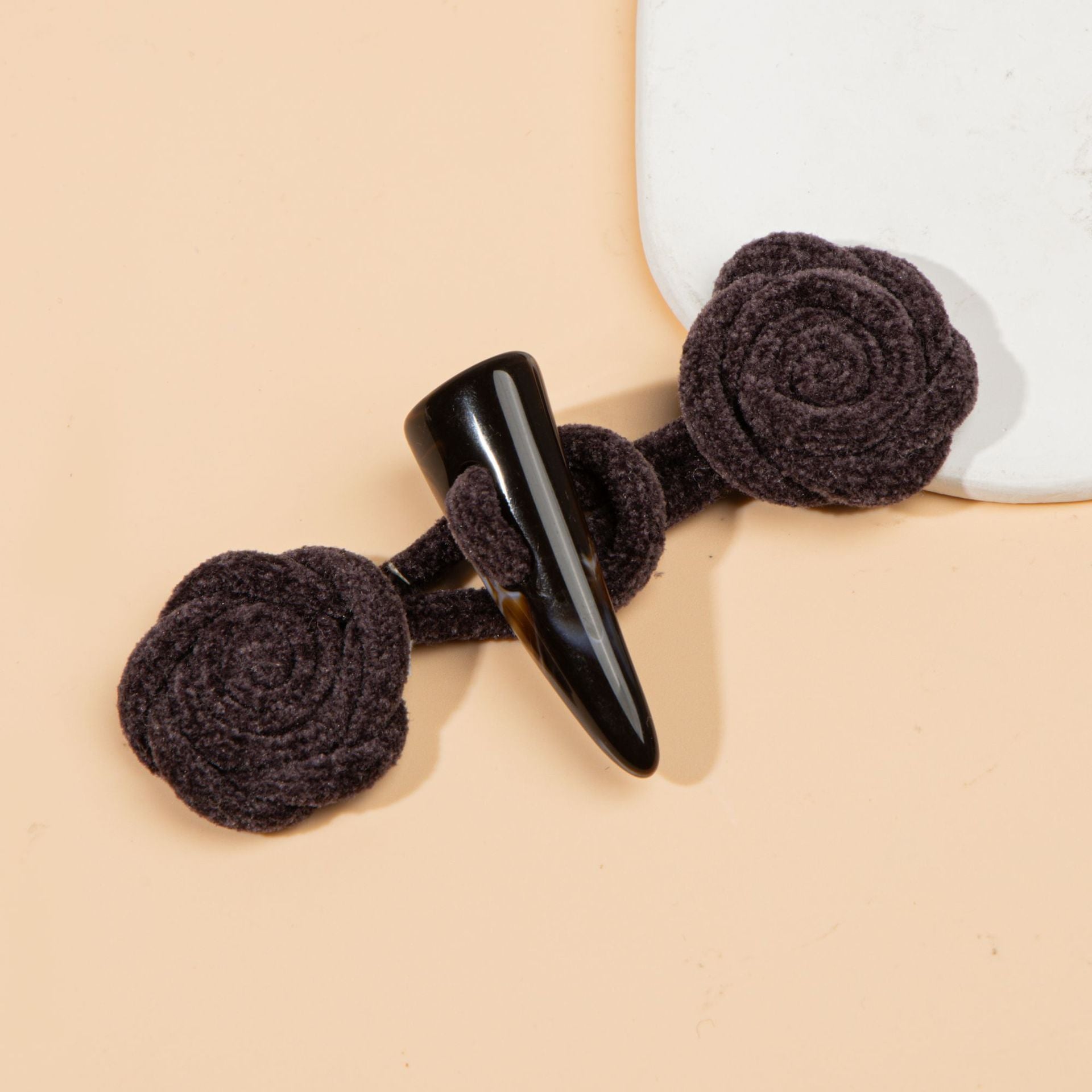 Botones de toggle de corduroy rosa de 11 cm para coser con cuerno de resina 4 piezas