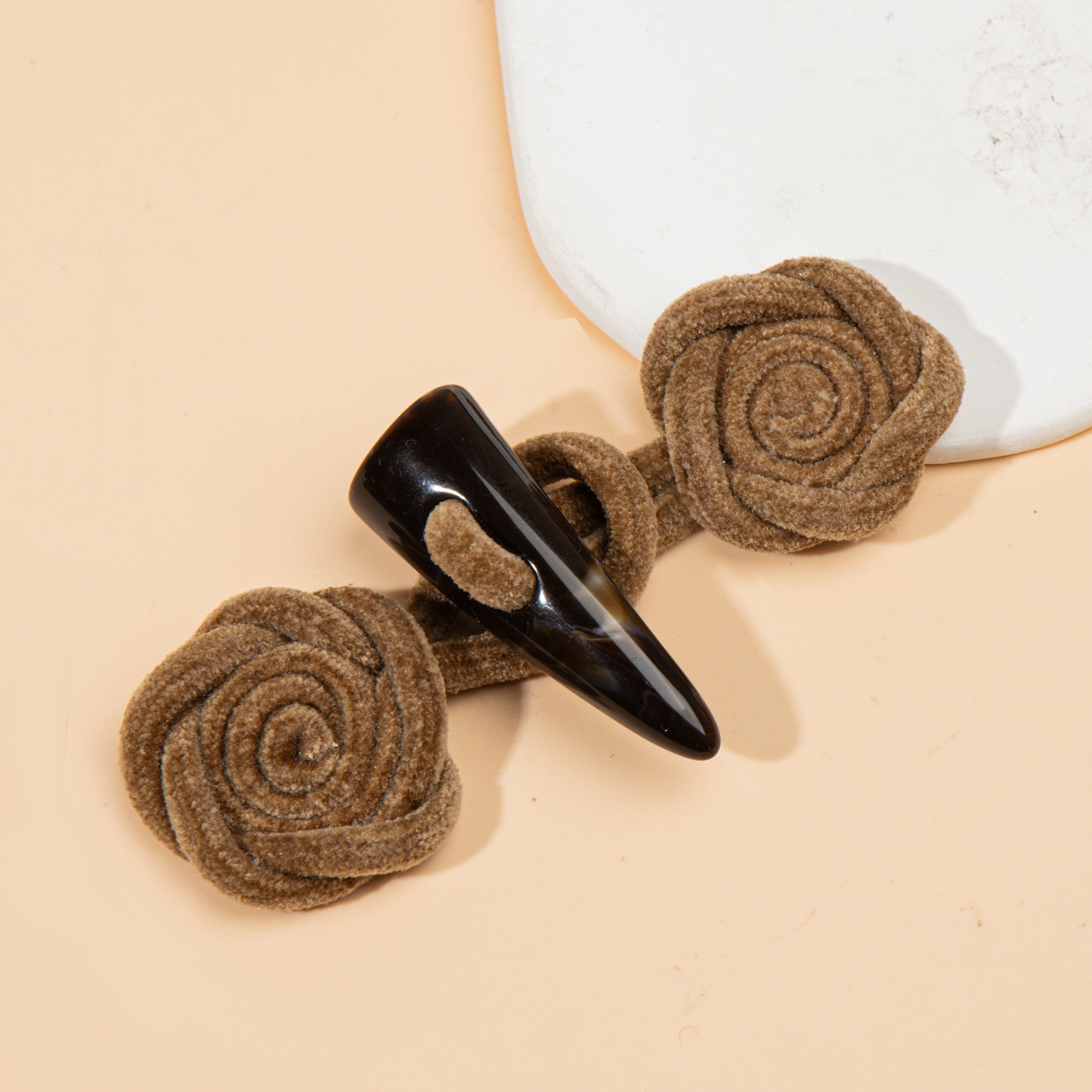 Botones de toggle de corduroy rosa de 11 cm para coser con cuerno de resina 4 piezas