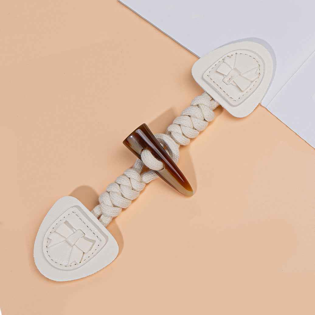 18.5cm Pink Beige Resin Buffalo Horn Leather Buckles for Children's Coats 4pcs - Lots of Buttons