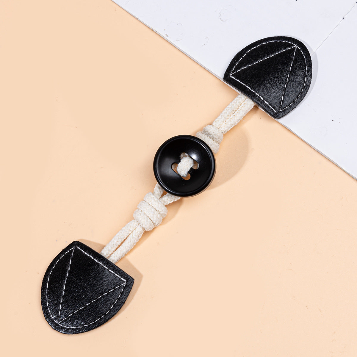 Toggles de cuero de 19 cm para coser con botones de resina redondos 6 piezas