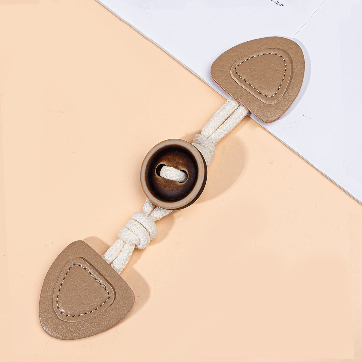 Toggles de cuero de 19 cm para coser con botones de resina redondos 6 piezas