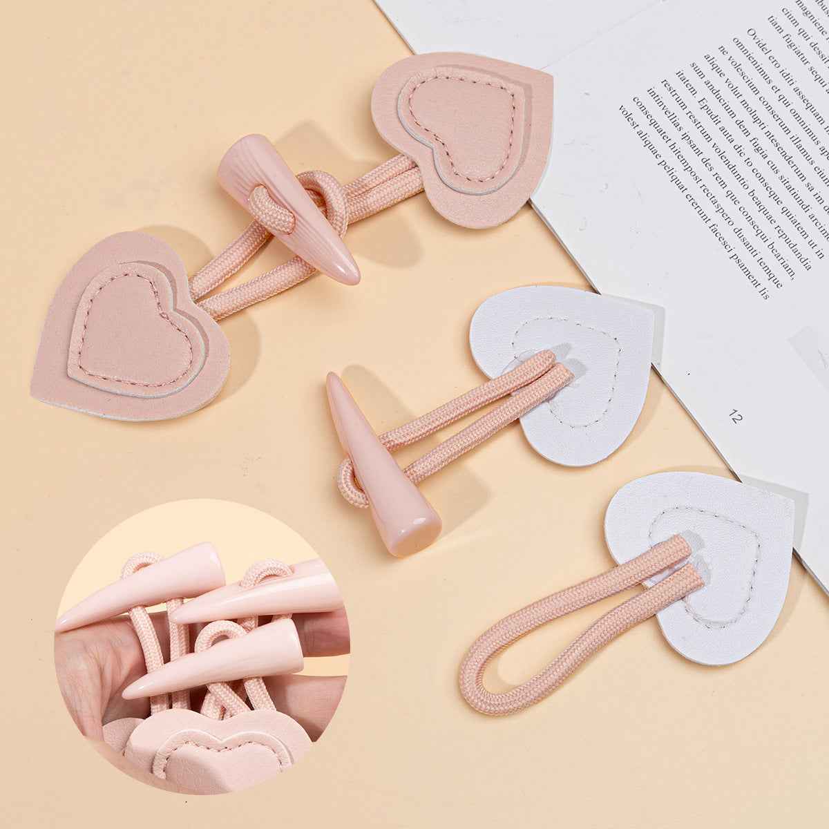 16cm Pink Resin Horn Leather Buttons for Women's Trench Coats 6pcs - Lots of Buttons