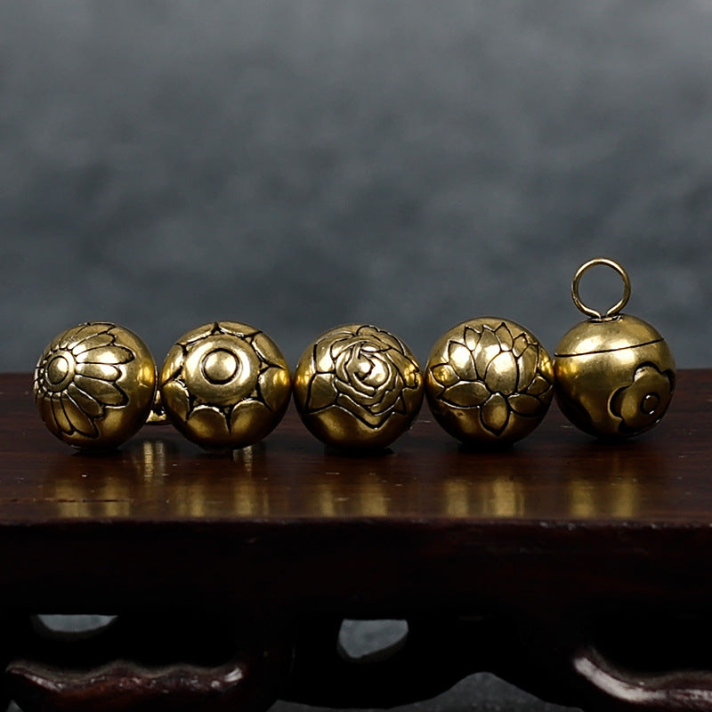 10mm Retro Chinese Solid Copper Metal Buttons for Cheongsam Hanfu 14 Pack