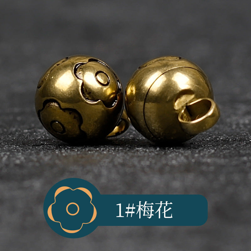 10mm Retro Chinese Solid Copper Metal Buttons for Cheongsam Hanfu 14 Pack