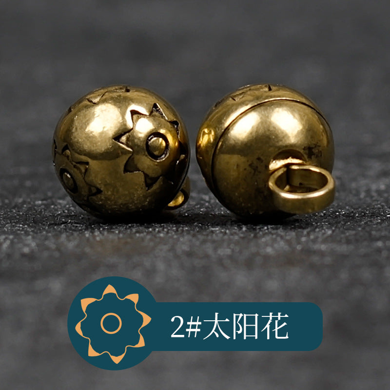 10mm Retro Chinese Solid Copper Metal Buttons for Cheongsam Hanfu 14 Pack