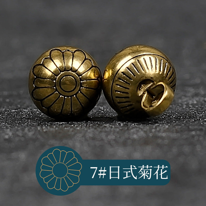 10mm Retro Chinese Solid Copper Metal Buttons for Cheongsam Hanfu 14 Pack
