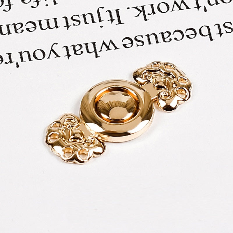 2.8cm Chinese Cloud and Ruyi Metal Pair Buttons 10pcs