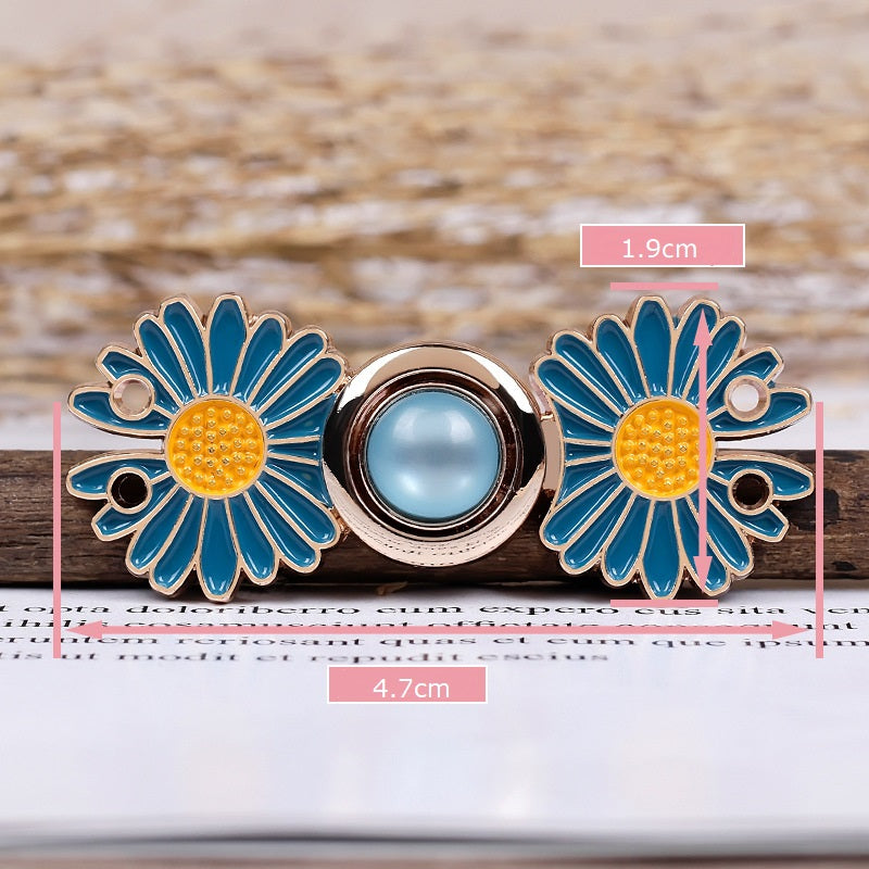 4.7cm Daisies Metal Pair Buttons for Hanfu and Cheongsam 10pcs