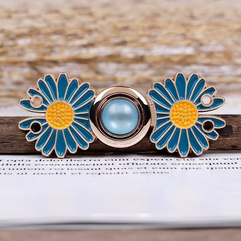 4.7cm Daisies Metal Pair Buttons for Hanfu and Cheongsam 10pcs