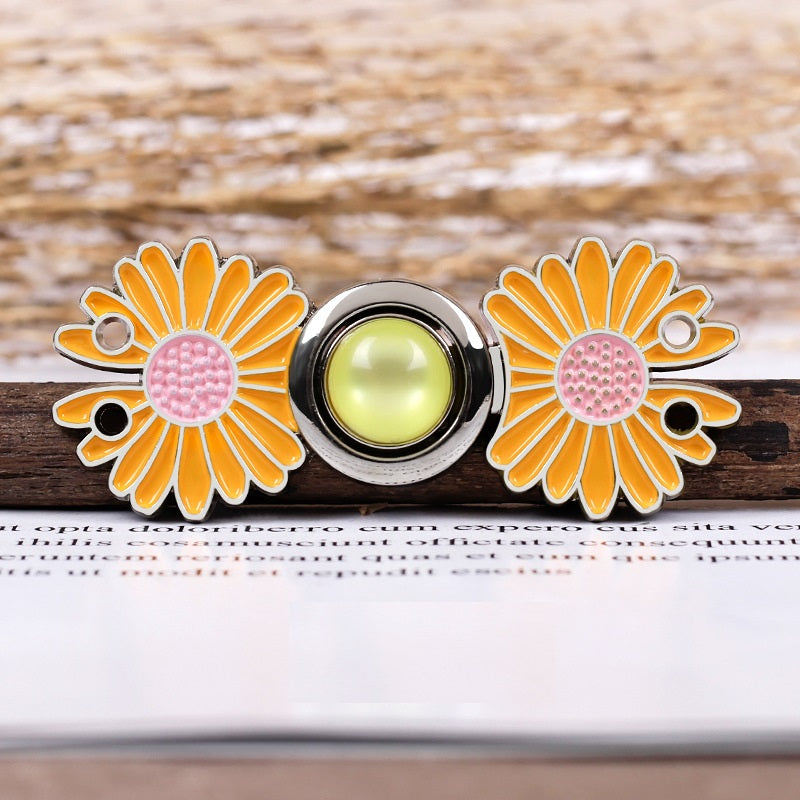 4.7cm Daisies Metal Pair Buttons for Hanfu and Cheongsam 10pcs