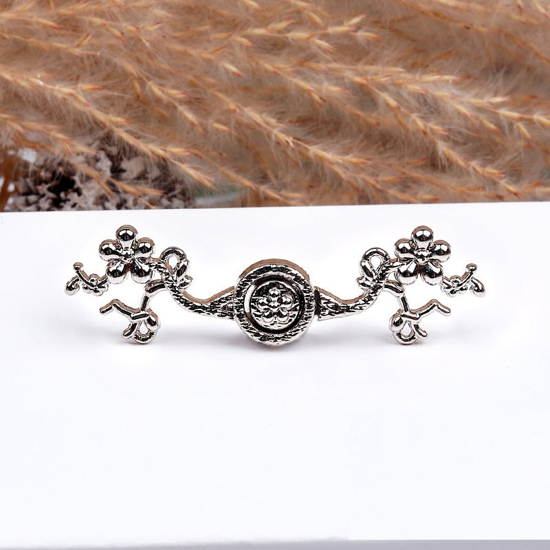 5cm Chinese Style Vintage Gold Silver Plum Blossom Metal Frog Buttons 20pcs