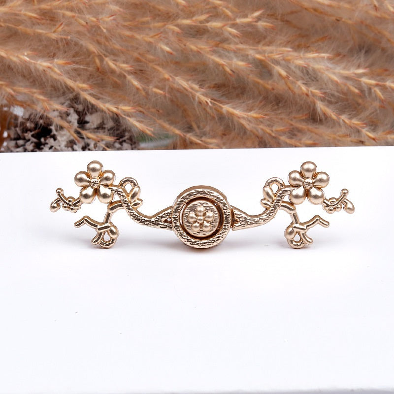 5cm Chinese Style Vintage Gold Silver Plum Blossom Metal Frog Buttons 20pcs