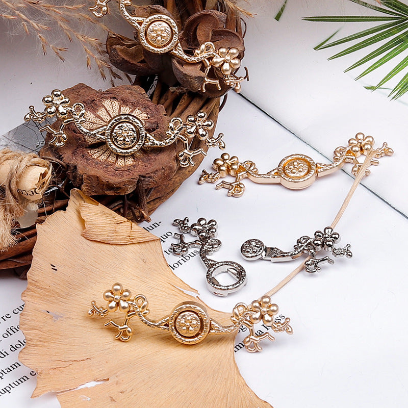 5cm Chinese Style Vintage Gold Silver Plum Blossom Metal Frog Buttons 20pcs