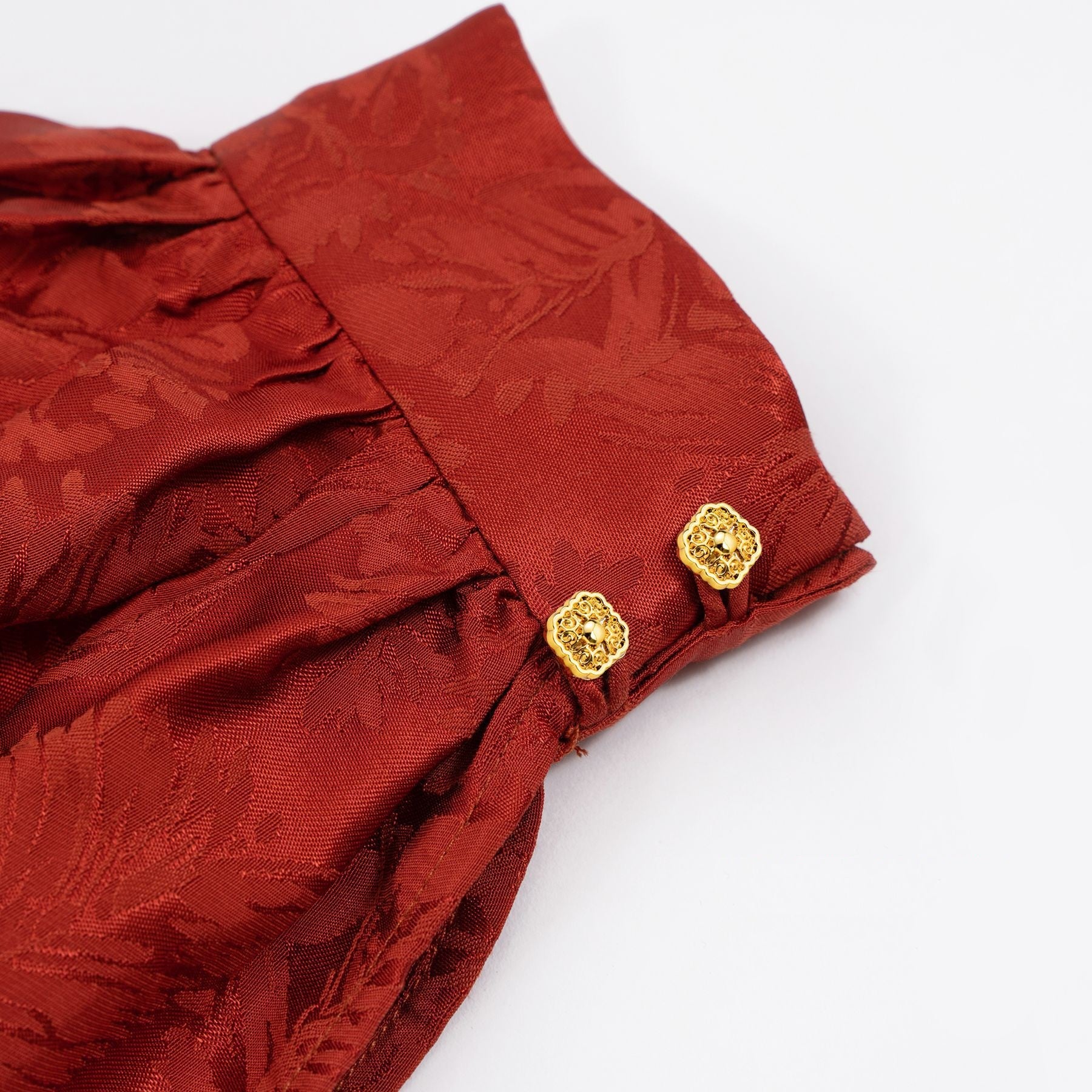 1cm Chinese Style Vintage Golden Square Metal Buttons with Loop 30pcs