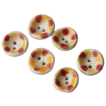 Bottoni in ceramica fatti a mano dipinti a mano da 15 mm con motivi floreali a onde e pois 4 pezzi