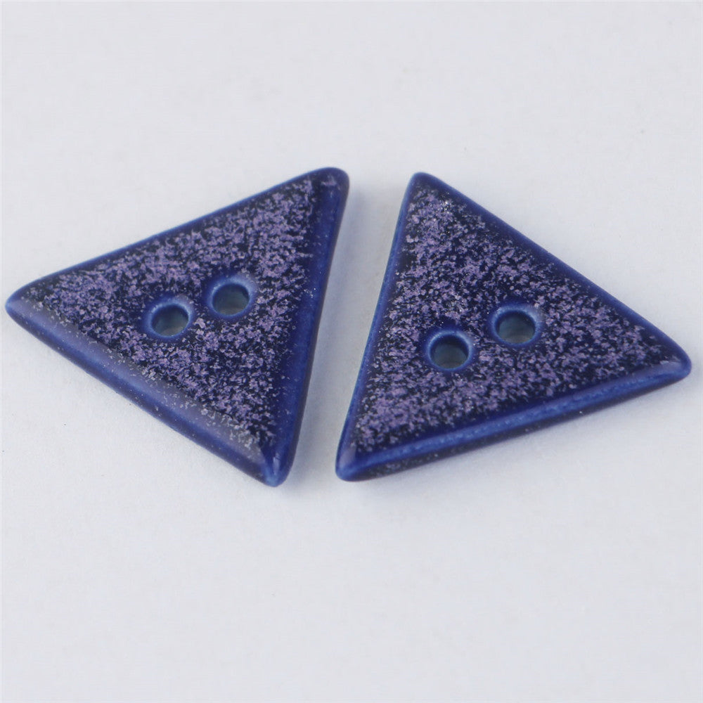 18/30mm Bottoni Ceramici Blu Rotondi e Triangolari a 2 Fori per Decorazione Cappotto 5PCS