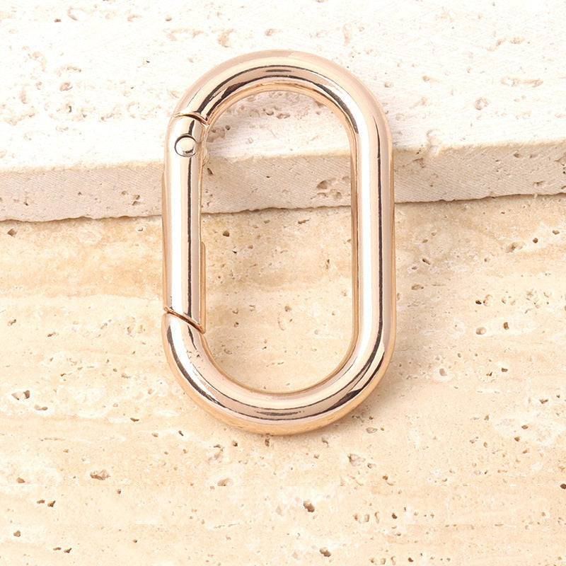 24 st blandade metall ovala krok ring fjäder spänne (14-40 mm)
