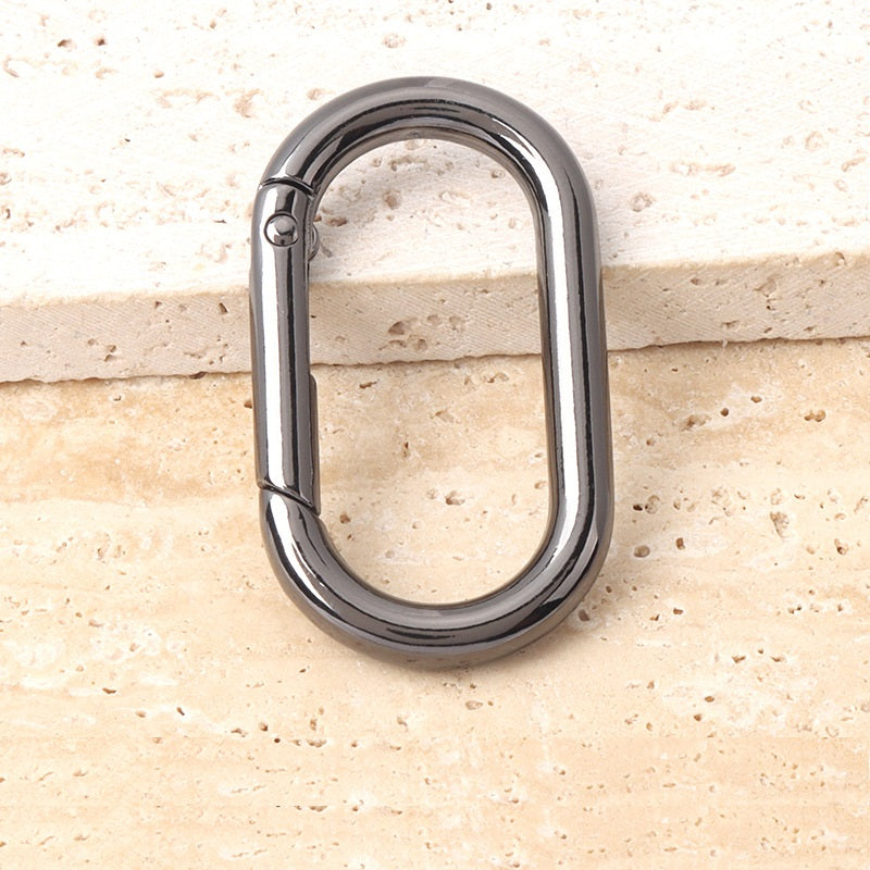 24 st blandade metall ovala krok ring fjäder spänne (14-40 mm)