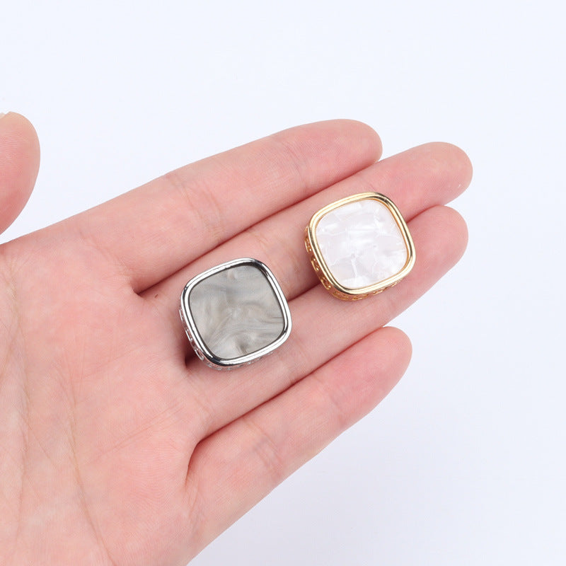 21mm Muotisuunnittelun Neliö Kulta Hopea Metalliset Napit Takkeihin 6 kpl