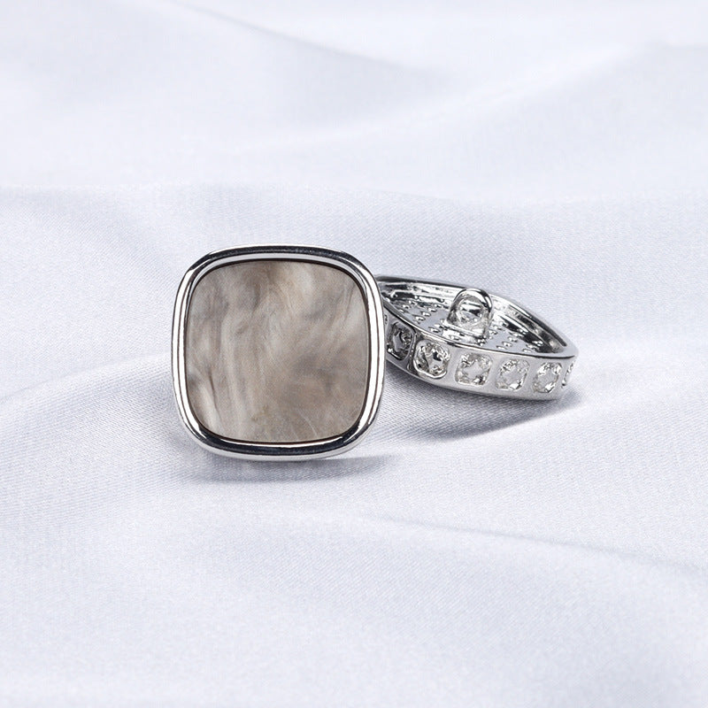 21mm Muotisuunnittelun Neliö Kulta Hopea Metalliset Napit Takkeihin 6 kpl