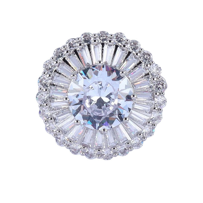 Botões Decorativos de Zircon Premium 12.5-24mm com Shank Metálico 4pcs