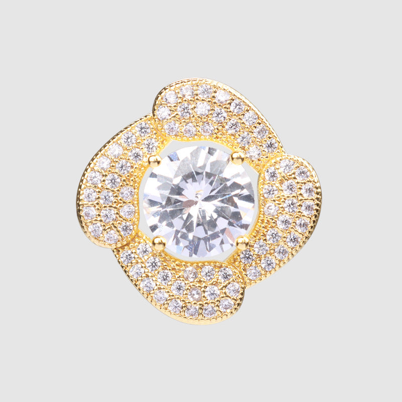 24mm Fehér Lila Zircon Gomb Fém Alappal és Kézi 2db