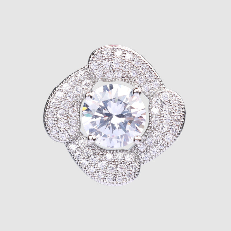24mm Fehér Lila Zircon Gomb Fém Alappal és Kézi 2db
