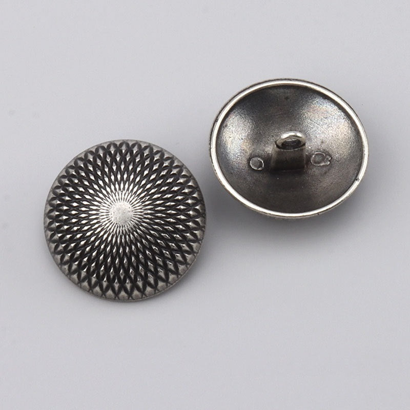 17,5/22,5mm Mystical Geometric Vintage Guld & Silver Metall Hand-Sydda Knappar 3st