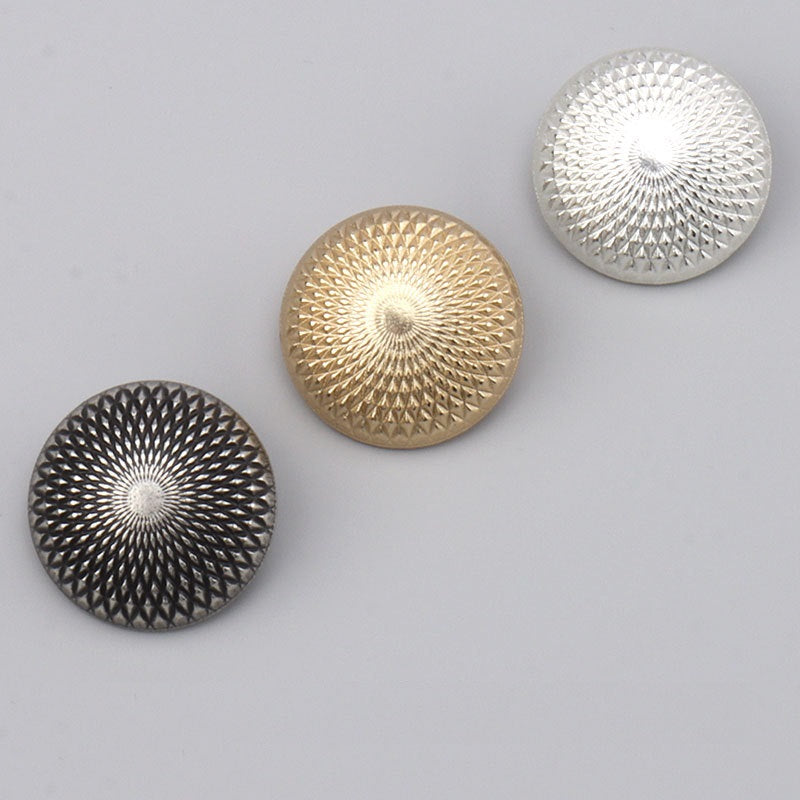 17,5/22,5mm Mystical Geometric Vintage Guld & Silver Metall Hand-Sydda Knappar 3st