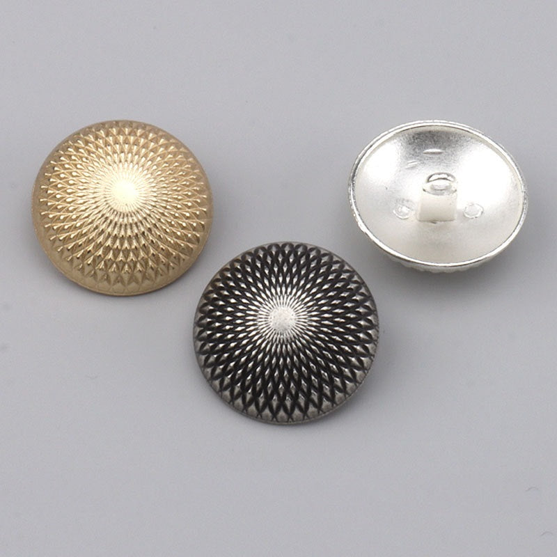 17,5/22,5mm Mystical Geometric Vintage Guld & Silver Metall Hand-Sydda Knappar 3st