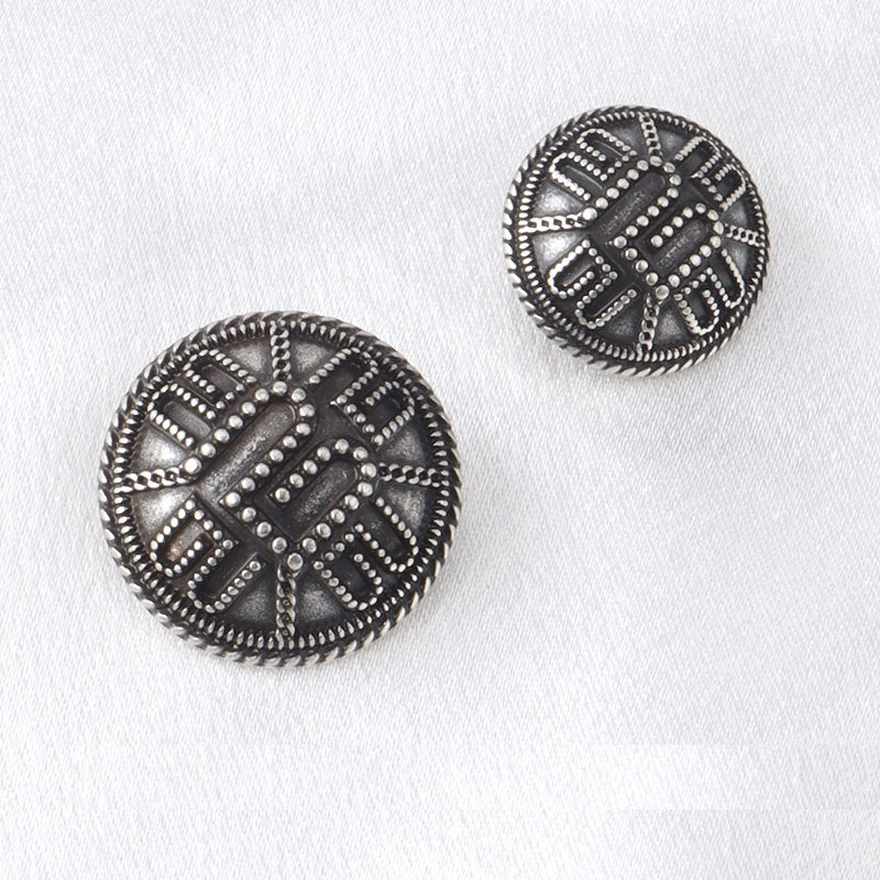 18/23mm Geometriskt Mönster Vintage Guld & Silver Legeringsknappar med Stift 3st
