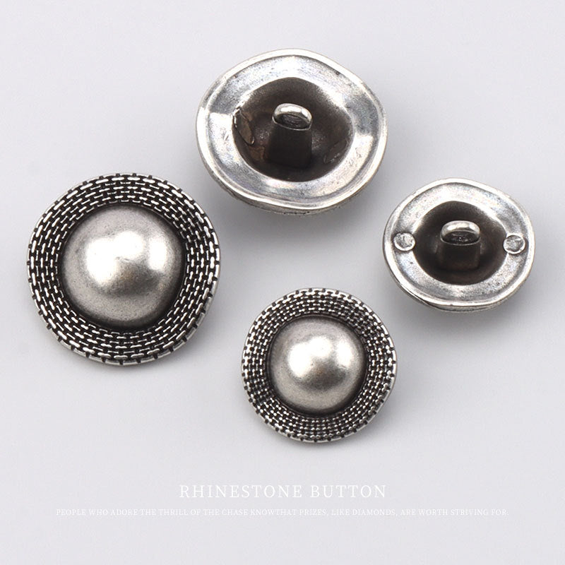 17,5/22,5 mm Koreansk Stil Metall Rund Antik Silver Knappar med Skänk för Kappor 3 st