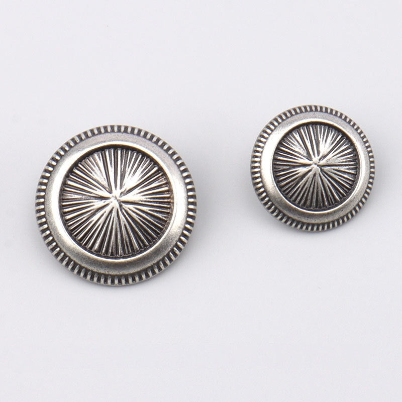 17,5/22,5 mm Vintage Matt Silver Metall Knappar med Skank för Lyxiga Kostymer 3 st