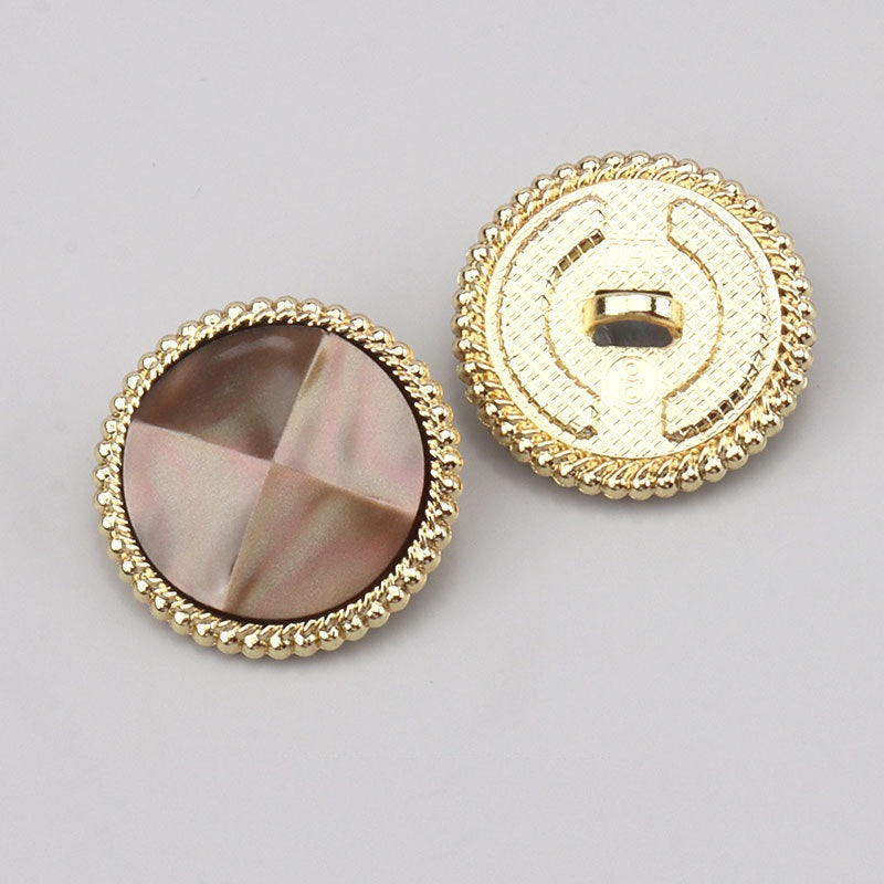 Pearl Luster Faceted Resin Metal Shank Buttons for Outerwear 15 Pack