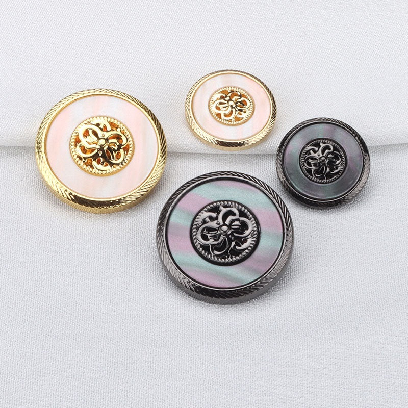 Guld Gunmetal Resin Metallknappar för Cashmere Kappor 10st