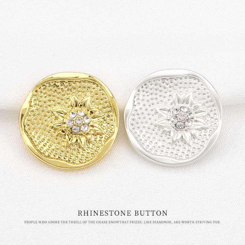 Floral Shaped Rhinestone Buttons for Women's Sweaters Vintage Suits 12pcs - Lots of Buttons